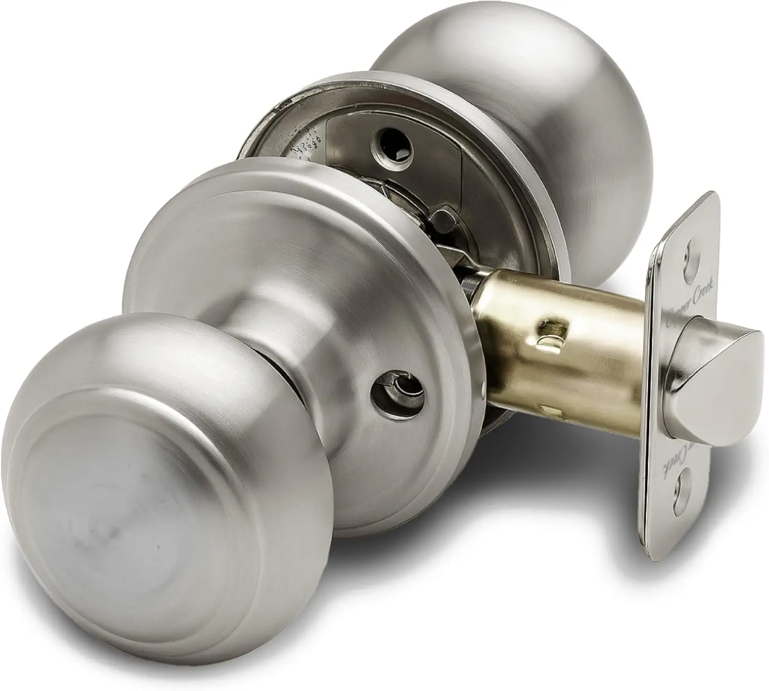 Copper Creek Colonial Passage Door Knob, Satin Finish Satin Steel, Standard Size for Interior Doors