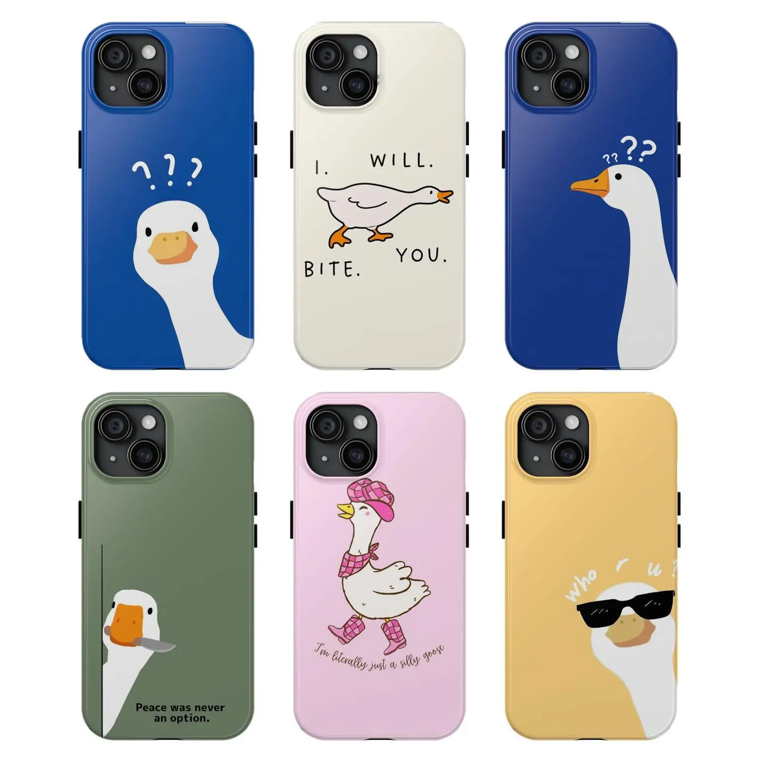 Funny Goose Phone Case, Silly Duck "Boy Mom" Design, Cute Aesthetic Protective Cover, Trendy Gift Idea