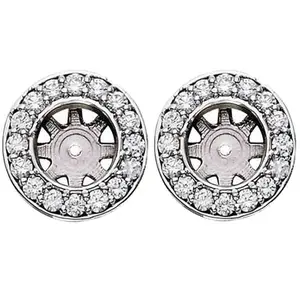 3/4ct Diamond Earring Studs Halo Jackets 14K  (5.5-6mm)