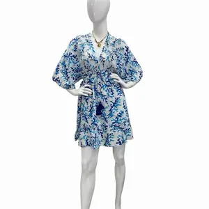 Margie Blue Design Butterfly Cut Short Dress