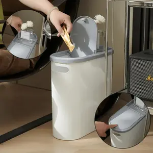 Lidded Trash Can, Indoor Kitchen Sealed Compost Bin, Under-sink Trash Can, Plastic Trash Can, Kitchen Accessories, Office & Living Room Accessories, Household Storage & Cleaning Supplies, Room Decor, Household Waste Bin