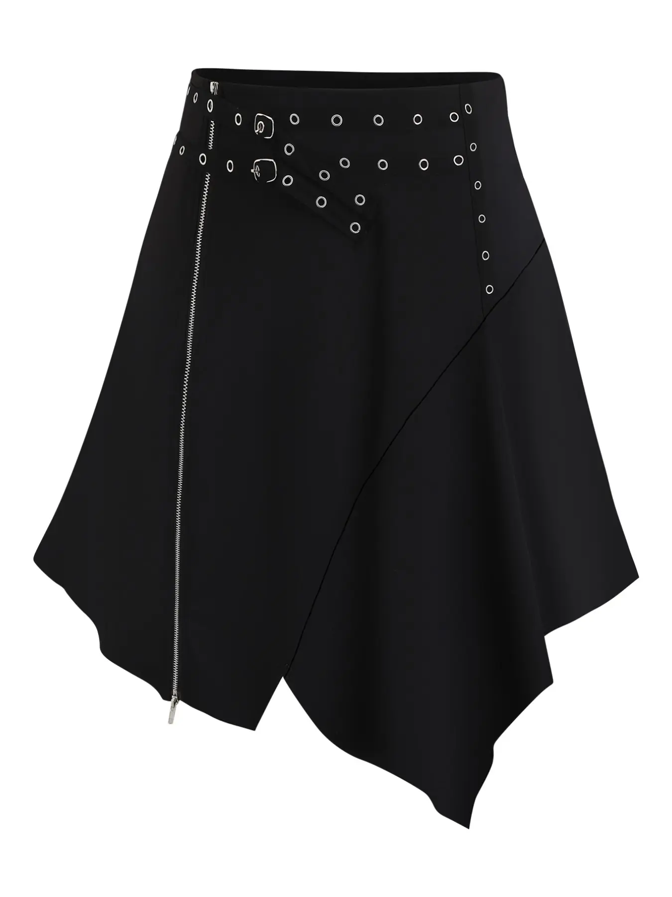 Women's Punk Style Aesthetic Asymmetric Skirt, Statement Casual Loose Fit Plus Size Everyday Fashion, European and American Style, Comfortable Half Skirt Bottom Womenswear Asymmetrical