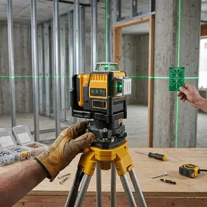 12V Lithium-Ion 12-Line Self-Leveling Green Laser Level with 360° Horizontal & Vertical Coverage, IP65 Rated, Durable Over-Molded Case - Includes Battery & Charger for Spring Outdoor Projects