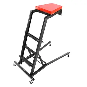 Heavy Duty Adjustable Topside Automotive Creeper - 440 lbs Capacity - Collapsible Engine Creeper with Thick Padded Deck - Height 48"-66" - 4 Swivel Casters - Ideal for Garage, Shop, Truck, Auto Repair & Maintenance