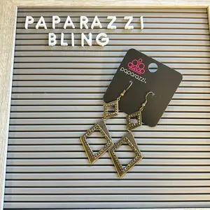 Deco Decoupage Brass Earrings