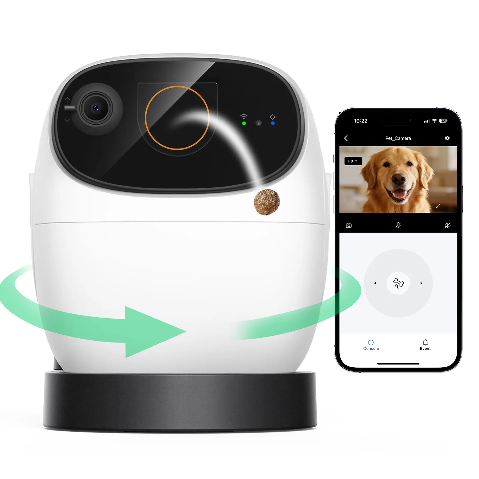 Pet Camera,Automatic Cat Feeder with Camera, voice talk ,3K HD & 360° Panoramic View, 23FT Long-Range Treat Dispensing,300ml Airtight Storage, WiFi with App Control, 2-Way Audio, Motion Alerts for Cats & Dogs,No Subscription