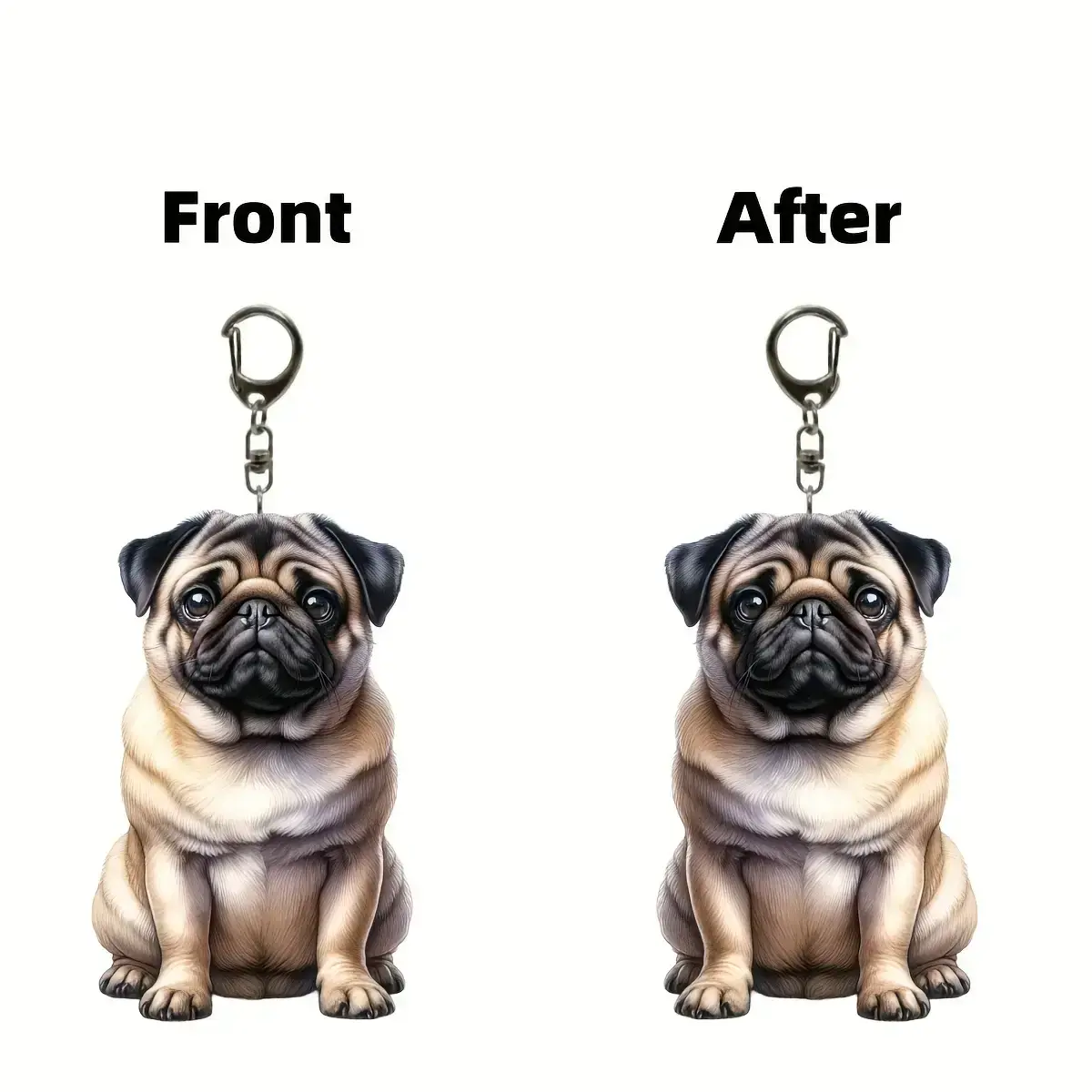 Fashion Acrylic Pug Keychain-Men's Cool Fashion Accessories Fashion Acrylic Pug Keychain-Men's Cool Fashion Accessories