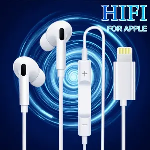 Wired In-Ear Headphones with Lightning Connector, Compatible with iPhone 14/13/12/11/XR/XS/X/8/7/SE/Pro/Pro Max & iPad, Onboard Remote Control for Music, Calls & Volume, Ear-Clip/Ear-Hook Design