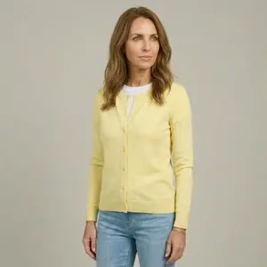 Women's Yellow Adaptive Magnetic Front Knit Cardigan Sweater by MagnaReady®
