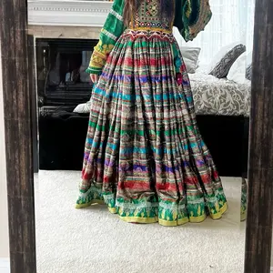 Afghan Dress - Traditional Style with Colorful Patterns and Long Skirt Design