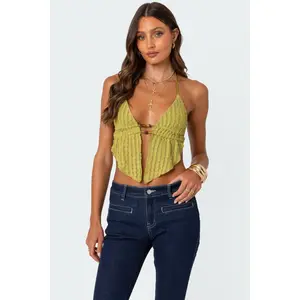 Anaya Textured Open Back Top Anaya Textured Open Back Top