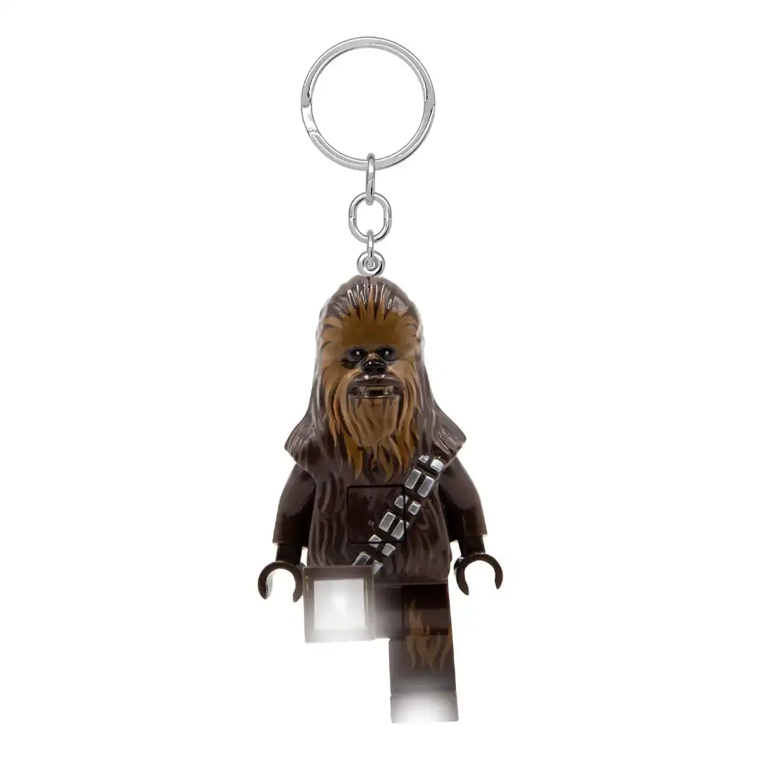 Star Wars Chewbacca Keychain Charm, 3 Inch Posable Minifigure Key Light with Metal Ring and LED Lights for Backpacks, Wookiee Look, 2 X Cr2025, 6 And Up, Approx. 3 Inches Tall, Bendable, Fashion & Costume Jewelry Accessory