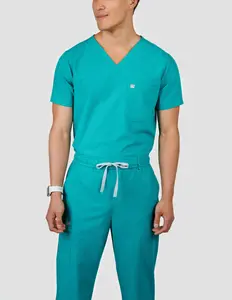 Prague Cargo Men's Teal Scrub Pants