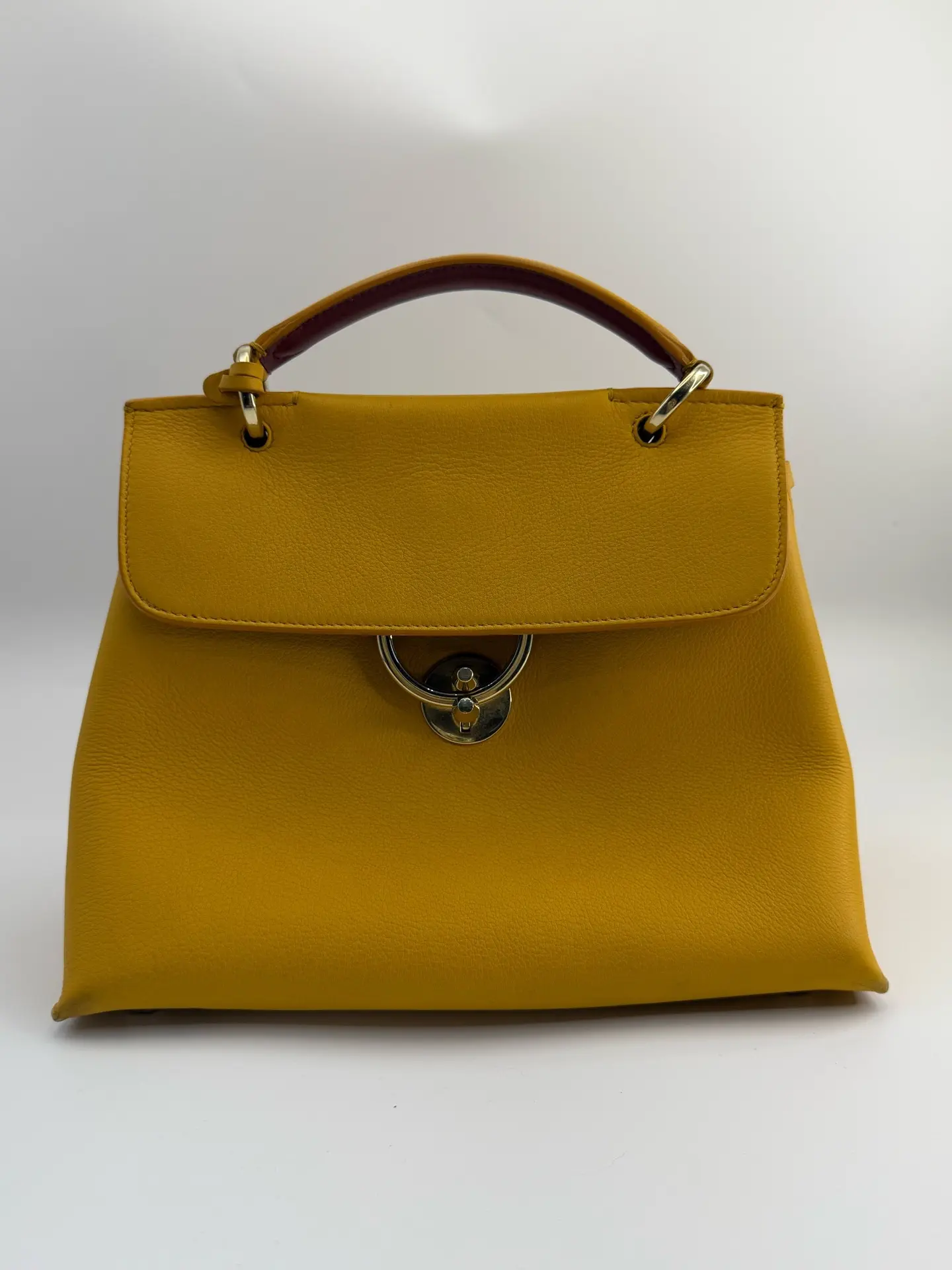 Pre-owned SALVATORE FERRAGAMO Ferragamo Top Handle Shoulder Bag, Yellow Color