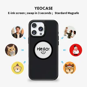 For iPhone 17 Pro Max 16 15 Smart E-Ink Phone Case for Work & Daily Life – Change the Back Screen in Seconds i̇phone  pro  max  cases Shockproof Magsafe Lattice anxiety  phone iphone 17 iphone 16 pro max