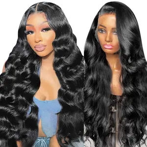 [100% Human Hair Wig]Drosuud Hair 30 Inch 13x4 13X6 Lace Frontal Wigs 180% Density Body Wave Hd Transparent Lace Front Wigs Human Hair Pre Plucked Glueless Wigs With Baby Hair For Women