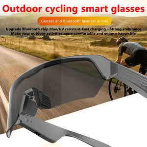 Outdoor Smart Glasses, Sports Sunglasses, Wireless Headphones, Wireless Audio Glasses, Bluetooth Connection, Music & Call Available, Smart Touch Control, Suitable for Outdoor Cycling and Mountaineering, Smart Digital Device