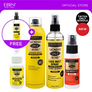 EBIN Wonder Lace Bond Adhesive Spray Kit with FREE Remover Spray | Extra Mega Hold, Fast-Dry, Easy Application
