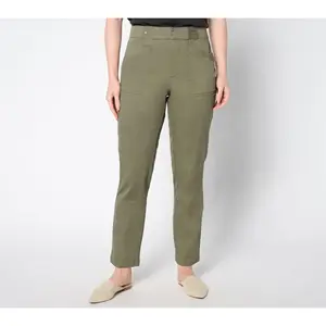 Joan Rivers Regular Stretch Twill Straight Leg Ankle Pant with Seaming