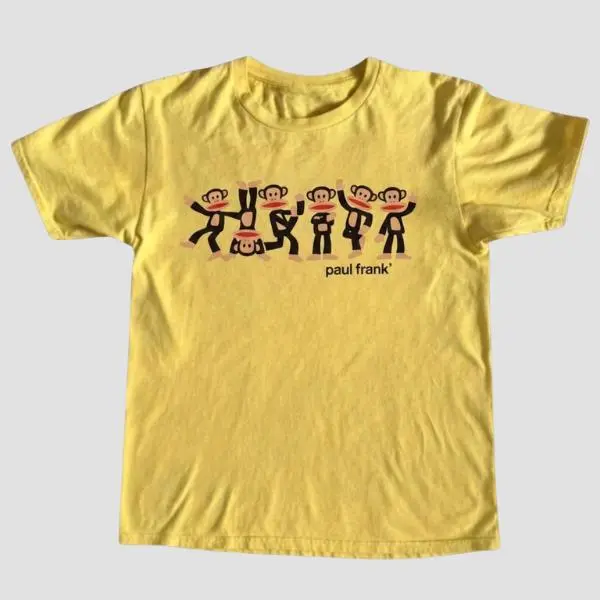 Paul Frank Dancing Shirt, Vintage Monkey Y2K Style, Retro 2000s Fashion