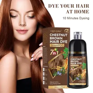 500ml Chestnut Brown Shampoo, a Gentle, Moisturizing, Hydrating, nourishing formula that helps improve dryness and frizz, leaving chestnut brown hair smoother and more natural-looking