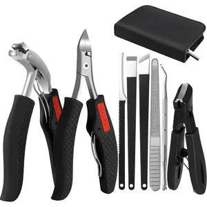 Toenail Clippers for Seniors Thick Toenails, Professional Large Toe Nail Cutter & Trimmer for Men and Women, Pedicure Knife Tools, Ingrown Toenail Removal Kit, Ultra Sharp Fingernail Clippers 8 Pcs