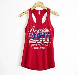 250th Anniversary 4th of July Tank Top, America 250 Years of Freedom Racerback Tank, Patriotic Independence Day Women's Tank