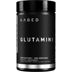 Kaged Muscle, L-Glutamine Powder 500 Gram, Vegan, Support Muscle Recovery, Post Workout, Glutamine, Banned-Substance Free, Unflavored, 100 Servings