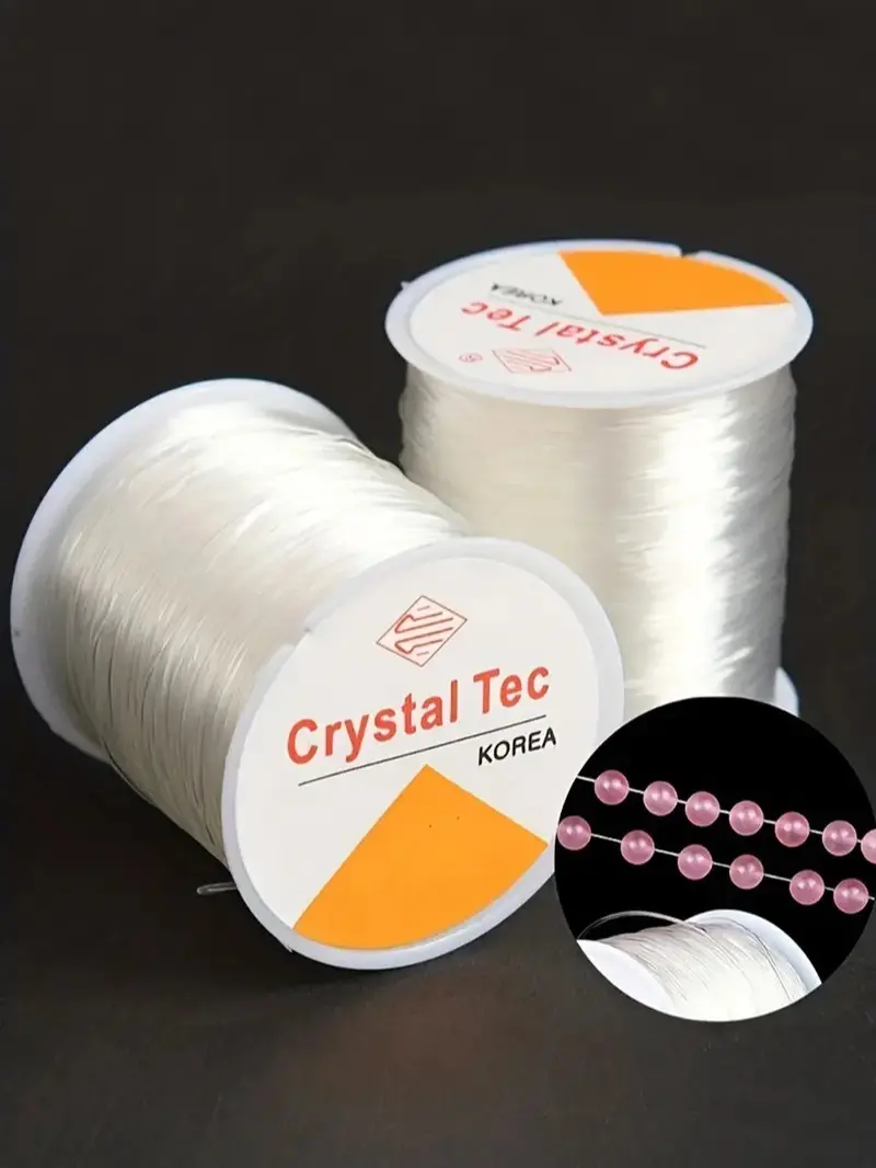 1pc 0.7mm Elastic Bracelet String Kit - 80m Clear Crystal Stretch Cord for Jewelry Making Supplies, Transparent Beading Thread Set for DIY Crafting, Beading Accessories, Elastic String for Bracelets