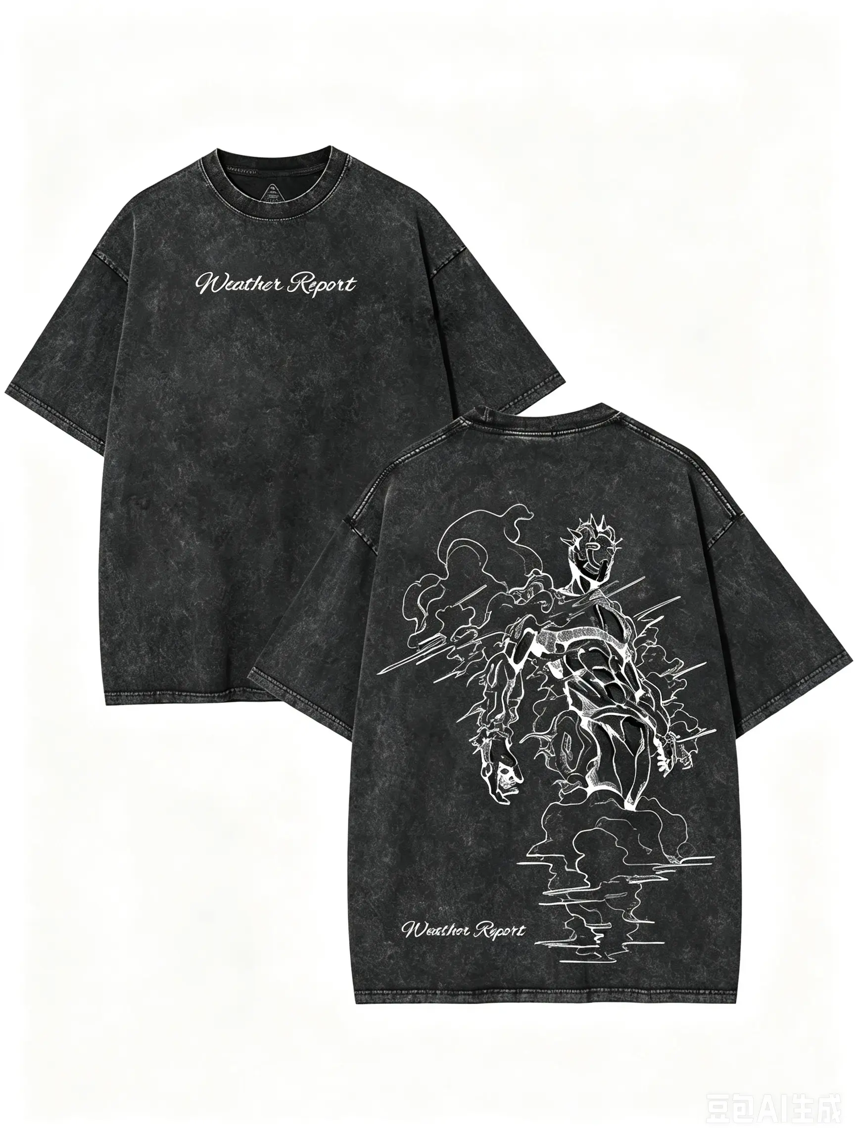 JoJo's Bizarre Adventure Weather Report Graphic Tee, 100% Premium Cotton Anime Streetwear, Retro Stand Power Manga T-Shirt. Vintage Outkast Shirt Graphic Tee Style for Men, Perfect Father's Day Gift, Cool Y2K Oversized Anime Clothing, Otaku Apparel Top!