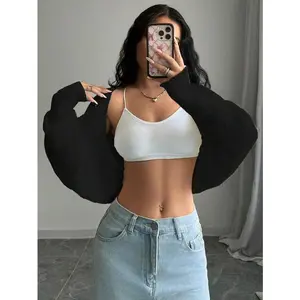 Short Versatile Casual Cardigan,Long Sleeve Tops Fall Winter Cloth For Women