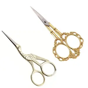 2 Pieces of Sewing Scissors with Stainless Steel Sharp Blades and Carving Handles, Suitable for Embroidery, Sewing, Handicrafts, Artworks, and Daily Use