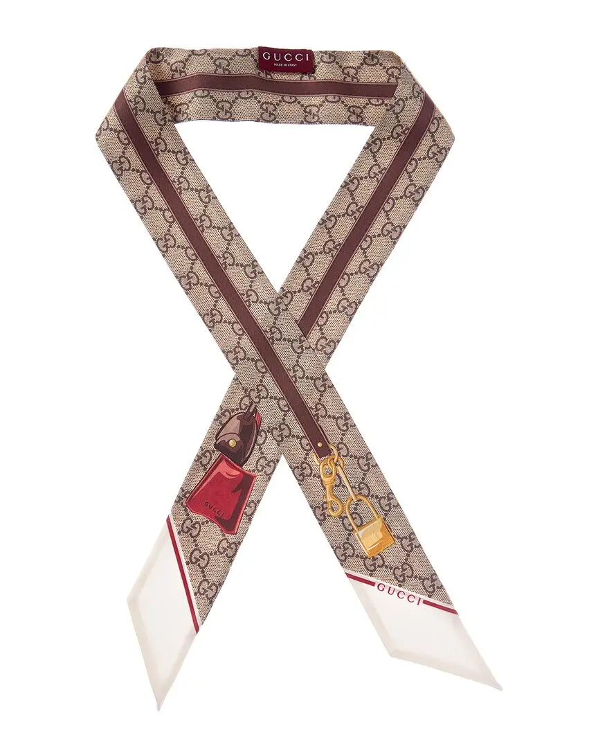 Gucci Printed Silk Twill Ribbon Scarf