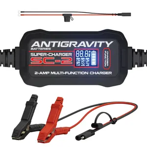 Antigravity SC-2 2-Amp Smart Battery Charger & Maintainer for 6V/12V Lithium LiFePO4 & 12V Lead-Acid Batteries