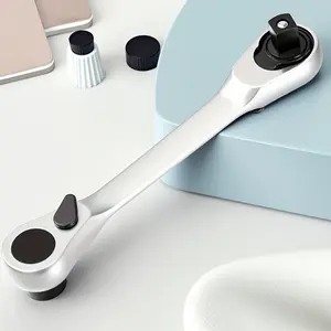 1/4 Inch Double Ended Quick Socket Ratchet Wrench, Portable Chrome Vanadium Steel Screwdriver Head Tool, Professional Hand Tool for Home & Office, Socket Combination Tool