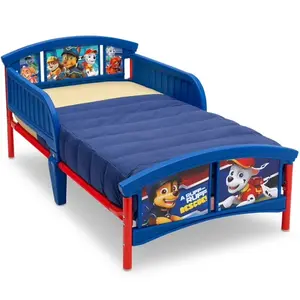 Stylish plastic toddler bed, blue(Assembled dimensions: 53.94"L x 29.13"W x 26.18"H)