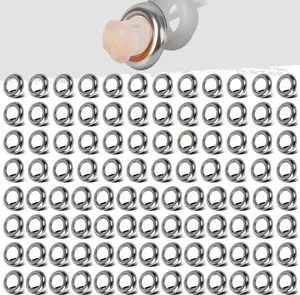 Partsam 3/4" Round Stainless Steel Trim Ring Bezel for 3/4" Accent Marker Lights - Pack of 100