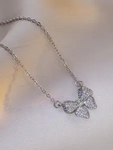 Full diamond bow pendant necklace, suitable for daily wear, vacation and dating occasions, and is also a surprising and exquisite small gift, Elegant necklace