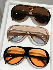 Unisex Fashion Large Frame Sunglasses Set, 3 Pairs, Perfect for Daily and Street Photography, Stylish and Versatile Eyewear