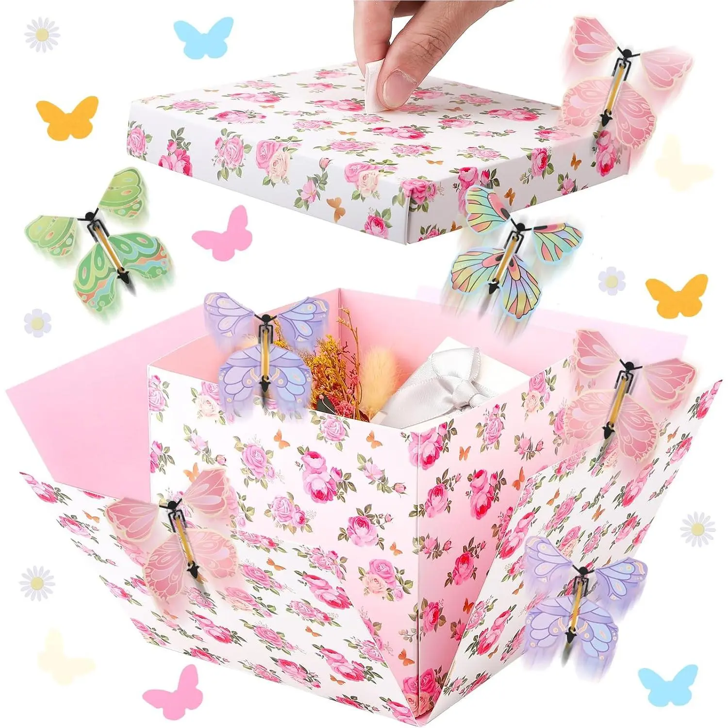 Flower Butterfly Explosion Box, Floral DIY Box with Surprise Flying ...