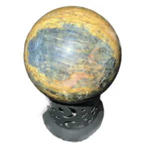Amazingly Beautiful Pietersite Sphere Multicolored Decorative Stone for Intriguing Home Decor
