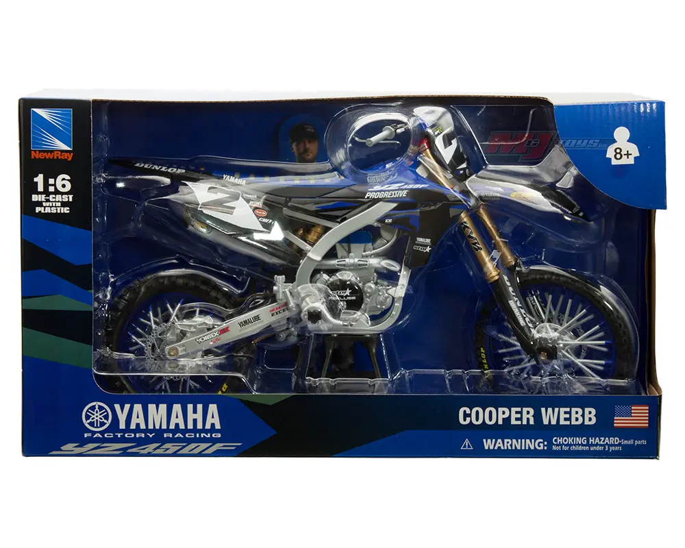 New Ray Motorcycle 1:6 Yamaha Factory Racing YZ450F #2 Cooper Webb