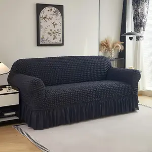 Universal Elastic Bubble Satin Sofa Cover, All-Season Dustproof, French Vintage Style, Easy to Remove and Clean, Reusable