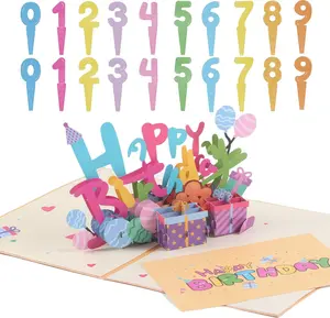 3D Alphabet Happy Birthday Card with Envelopes and Note Tag - Birthday Pop Up Cards for Him or Her