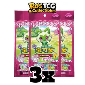 [S-CH] Pokémon Gemstone Gem Pack Badge Set of 3
