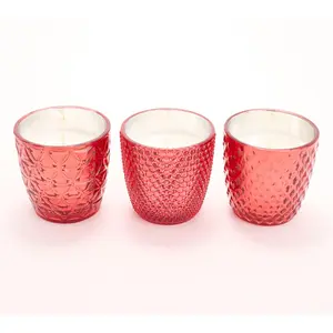 HomeWorx by Slatkin + Co. S/3 4oz Festive Glass Candles