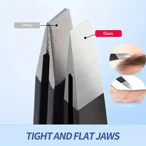 Stainless Steel Eyebrow Tweezers, High-precision Eyebrow Tweezers, Hair Removal & Beard Trimming Tweezers with Slant Tip for Shaping, Makeup