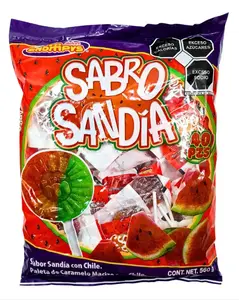 Chompys Watermelon Flavored lollipops with Chili 40 pcs Snack Sweet Candy