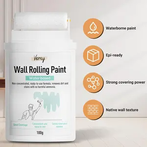 White Paint, White Paint for Wall Touch up Paint for Walls, Water Based &Low Odor Wall Paint with Roller Brush, White Wall Paint Repair Kit for Flat, Ceiling Wall- No Extra Tools Required, Low VOC