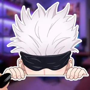 Gojo Satoru - Jujutsu Kaisen Inspired - Peeker - Anime Sticker or Magnet - Waterproof - UV Protection - Vinyl - Glossy - Laminated